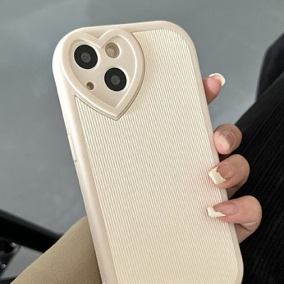 Neutral Protective iPhone 14 Pro Max Case with Heart Around Camera Lens Protect - Picture 5 of 5